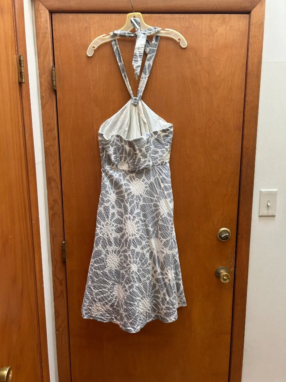 Grey and White J Crew Halter Dress Size 6
